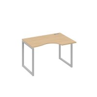 А4 С4 042 НД (Натуральный дуб/Серый) Стол эргономичный правый "Классика" на металлокаркасе QUATTRO