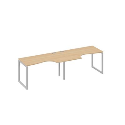 А4 С4 043-2 НД (Натуральный дуб/Серый) Рабочая станция QUATTRO 2х140 столы Классика эргономичные