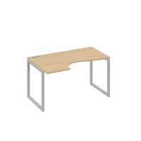 А4 С4 043 НД (Натуральный дуб/Серый) Стол эргономичный левый "Классика" на металлокаркасе QUATTRO