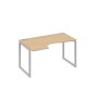 А4 С4 043 НД (Натуральный дуб/Серый) Стол эргономичный левый "Классика" на металлокаркасе QUATTRO