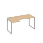 А4 С4 045 НД (Натуральный дуб/Серый) Стол эргономичный левый "Классика" на металлокаркасе QUATTRO