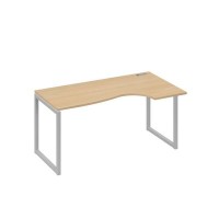 А4 С4 046 НД (Натуральный дуб/Серый) Стол эргономичный правый "Классика" на металлокаркасе QUATTRO