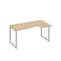 А4 С4 046 НД (Натуральный дуб/Серый) Стол эргономичный правый "Классика" на металлокаркасе QUATTRO