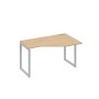 А4 С4 054 НД (Натуральный дуб/Серый) Стол эргономичный правый "Техно" на металлокаркасе QUATTRO