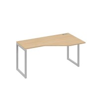 А4 С4 056 НД (Натуральный дуб/Серый) Стол эргономичный правый "Техно" на металлокаркасе QUATTRO