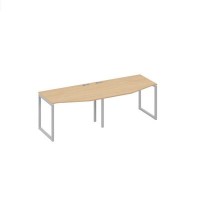 А4 С4 061-2 НД (Натуральный дуб/Серый) Рабочая станция опоры QUATTRO столы 2х120 со столами Техно