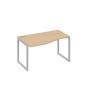 А4 С4 063 НД (Натуральный дуб/Серый) Стол эргономичный левый "Техно" на металлокаркасе QUATTRO