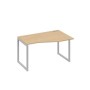 А4 С4 064 НД (Натуральный дуб/Серый) Стол эргономичный правый "Техно" на металлокаркасе QUATTRO