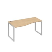 А4 С4 065 НД (Натуральный дуб/Серый) Стол эргономичный левый "Техно" на металлокаркасе QUATTRO