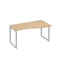 А4 С4 066 НД (Натуральный дуб/Серый) Стол эргономичный правый "Техно" на металлокаркасе QUATTRO