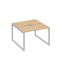 А4 С4 170 НД (Натуральный дуб/Серый) Рабочая станция на каркасе QUATTRO столы 2х120