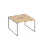 А4 С4 170 НД (Натуральный дуб/Серый) Рабочая станция на каркасе QUATTRO столы 2х120