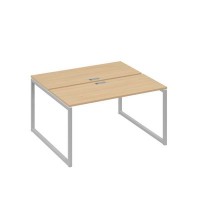 А4 С4 171 НД (Натуральный дуб/Серый) Рабочая станция на каркасе QUATTRO столы 2х140