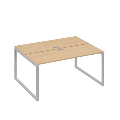 А4 С4 172 НД (Натуральный дуб/Серый) Рабочая станция на каркасе QUATTRO столы 2х160