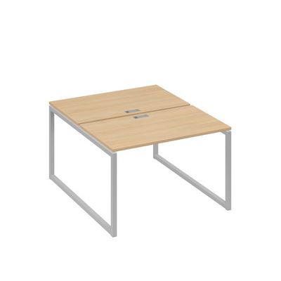 А4 С4 173 НД (Натуральный дуб/Серый) Рабочая станция на каркасе QUATTRO столы 2х120