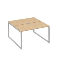 А4 С4 174 НД (Натуральный дуб/Серый) Рабочая станция на каркасе QUATTRO столы 2х140