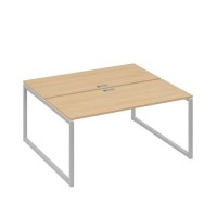 А4 С4 175 НД (Натуральный дуб/Серый) Рабочая станция на каркасе QUATTRO столы 2х160