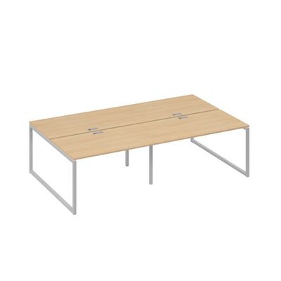 А4 С4 177-2 НД (Натуральный дуб/Серый) Рабочая станция металлокаркас QUATTRO 4х140