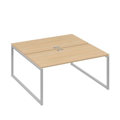 А4 С4 178 НД (Натуральный дуб/Серый) Рабочая станция на каркасе QUATTRO столы 2х160