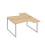 А4 С4 181 НД (Натуральный дуб/Серый) Рабочая станция опоры QUATTRO столы 2х140 Классика