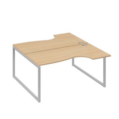А4 С4 185 НД (Натуральный дуб/Серый) Рабочая станция опоры QUATTRO столы 2х160 Классика