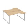 А4 С4 185 НД (Натуральный дуб/Серый) Рабочая станция опоры QUATTRO столы 2х160 Классика