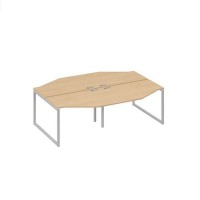 А4 С4 186-2 НД (Натуральный дуб/Серый) Рабочая станция каркас QUATTRO столы 4х120 Техно