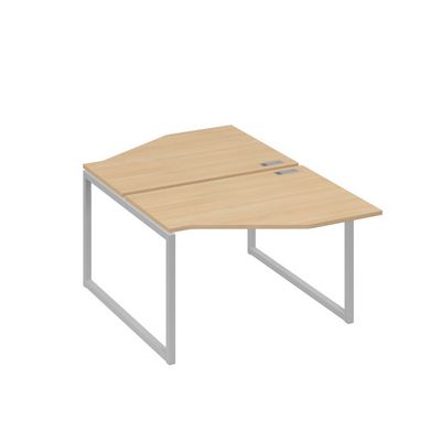 А4 С4 186 НД (Натуральный дуб/Серый) Рабочая станция опоры QUATTRO со столами Техно 2х120