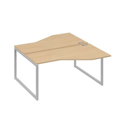 А4 С4 188 НД (Натуральный дуб/Серый) Рабочая станция опоры QUATTRO со столами Техно 2х160