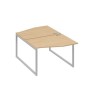 А4 С4 189 НД (Натуральный дуб/Серый) Рабочая станция каркас QUATTRO столы 2х120 Техно