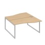 А4 С4 191 НД (Натуральный дуб/Серый) Рабочая станция каркас QUATTRO столы 2х160 Техно