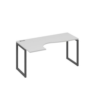 А4 А4 035 СЕ (Серый/Антрацит) Стол эргономичный левый "Классика" на металлокаркасе QUATTRO