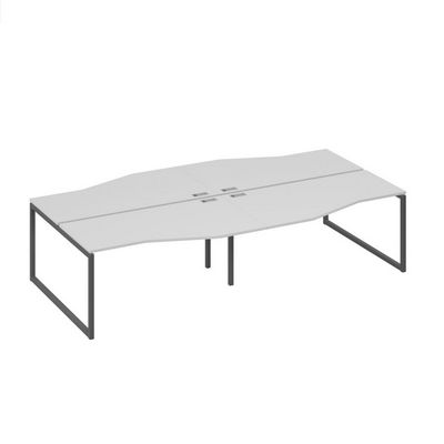 А4 А4 191-2 СЕ (Серый/Антрацит) Рабочая станция 4х160 столы Техно каркас QUATTRO