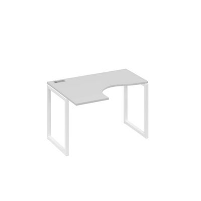 А4 Б4 031 СЕ (Серый/Белый) Стол эргономичный левый "Классика" на металлокаркасе QUATTRO