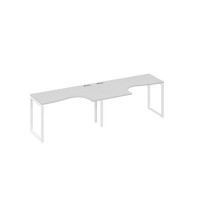 А4 Б4 033-2 СЕ (Серый/Белый) Рабочая станция QUATTRO 2х140 столы Классика эргономичные