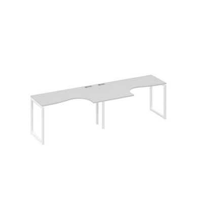 А4 Б4 033-2 СЕ (Серый/Белый) Рабочая станция QUATTRO 2х140 столы Классика эргономичные