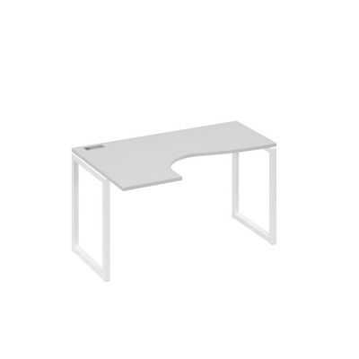 А4 Б4 033 СЕ (Серый/Белый) Стол эргономичный левый "Классика" на металлокаркасе QUATTRO