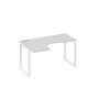 А4 Б4 033 СЕ (Серый/Белый) Стол эргономичный левый "Классика" на металлокаркасе QUATTRO