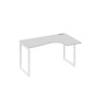 А4 Б4 034 СЕ (Серый/Белый) Стол эргономичный правый "Классика" на металлокаркасе QUATTRO