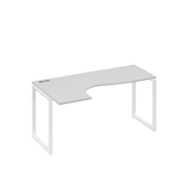 А4 Б4 035 СЕ (Серый/Белый) Стол эргономичный левый "Классика" на металлокаркасе QUATTRO