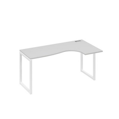 А4 Б4 036 СЕ (Серый/Белый) Стол эргономичный правый "Классика" на металлокаркасе QUATTRO