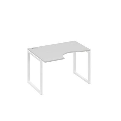 А4 Б4 041 СЕ (Серый/Белый) Стол эргономичный левый "Классика" на металлокаркасе QUATTRO