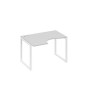 А4 Б4 041 СЕ (Серый/Белый) Стол эргономичный левый "Классика" на металлокаркасе QUATTRO