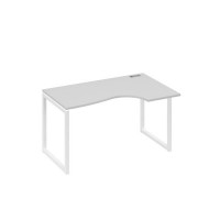 А4 Б4 044 СЕ (Серый/Белый) Стол эргономичный правый "Классика" на металлокаркасе QUATTRO