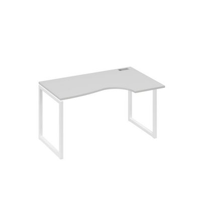 А4 Б4 044 СЕ (Серый/Белый) Стол эргономичный правый "Классика" на металлокаркасе QUATTRO