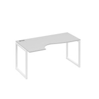 А4 Б4 045 СЕ (Серый/Белый) Стол эргономичный левый "Классика" на металлокаркасе QUATTRO