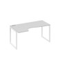 А4 Б4 045 СЕ (Серый/Белый) Стол эргономичный левый "Классика" на металлокаркасе QUATTRO