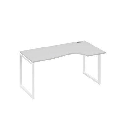 А4 Б4 046 СЕ (Серый/Белый) Стол эргономичный правый "Классика" на металлокаркасе QUATTRO