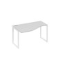 А4 Б4 053 СЕ (Серый/Белый) Стол эргономичный левый "Техно" на металлокаркасе QUATTRO