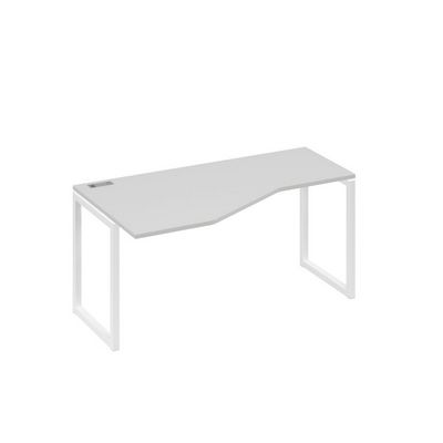 А4 Б4 055 СЕ (Серый/Белый) Стол эргономичный левый "Техно" на металлокаркасе QUATTRO